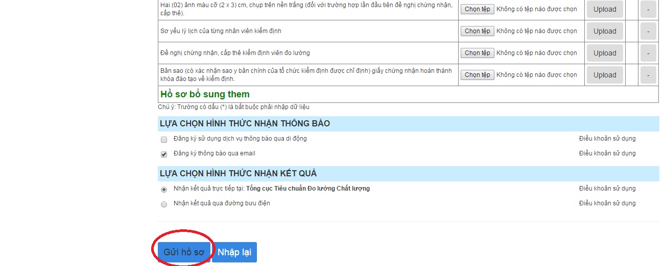 Hướng dẫn nộp hồ sơ trực tuyến tại Tổng cục Tiêu chuẩn Đo lường Chất lượng